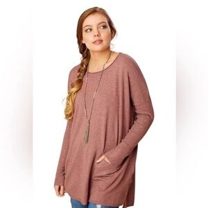Altar'd State Medium/Large Dusty Rose Long Sleeve Top